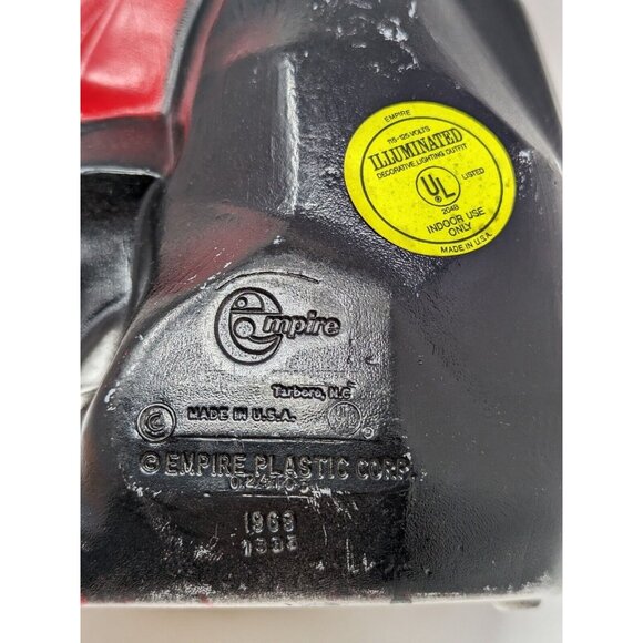 VTG 1969 Empire Santa Claus Lighted Blow Mold w/ Bell & Sack 19” ~ Made In USA - Picture 8 of 12